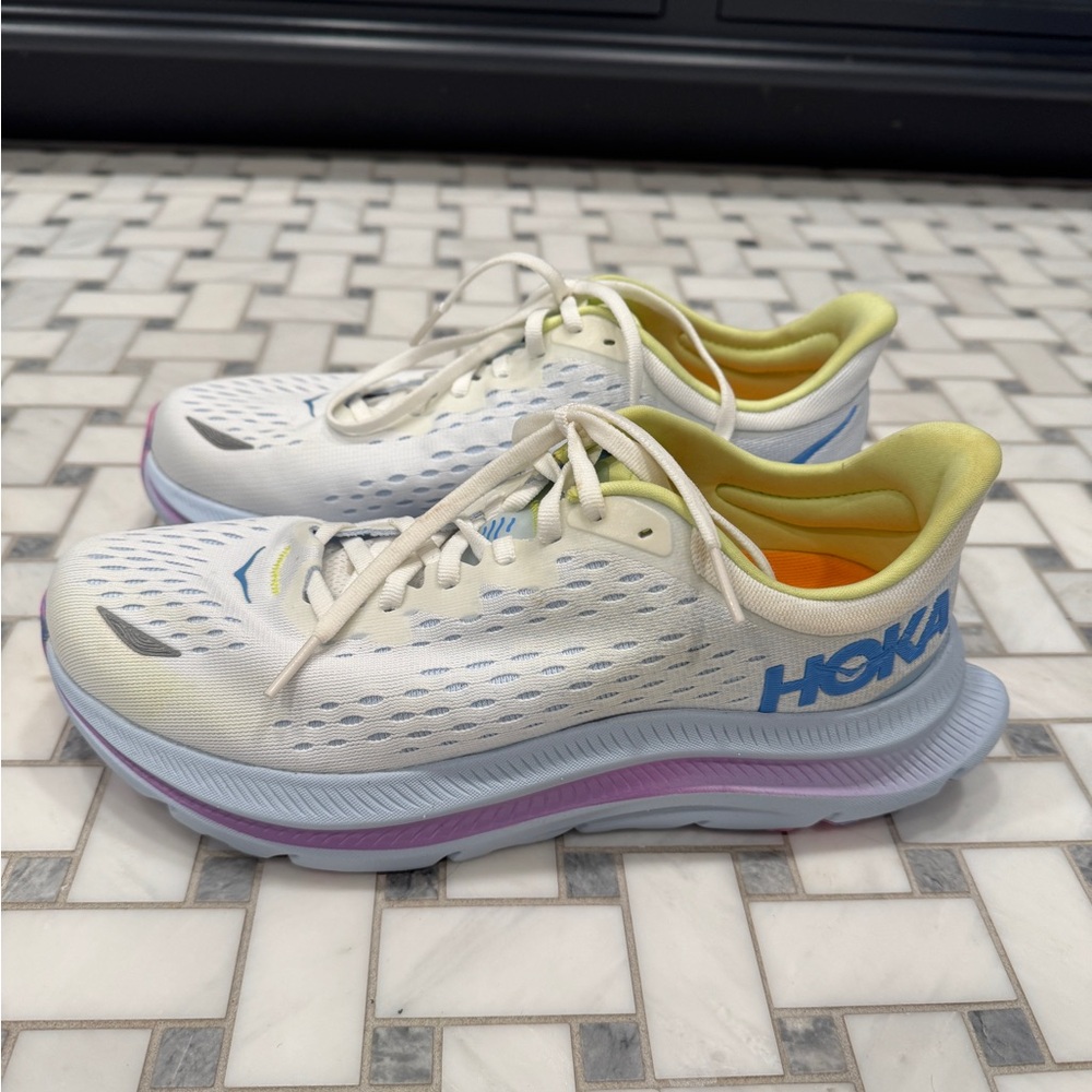 Hoka Women's Athletic Shoes - White and Blue with Purple Accents
